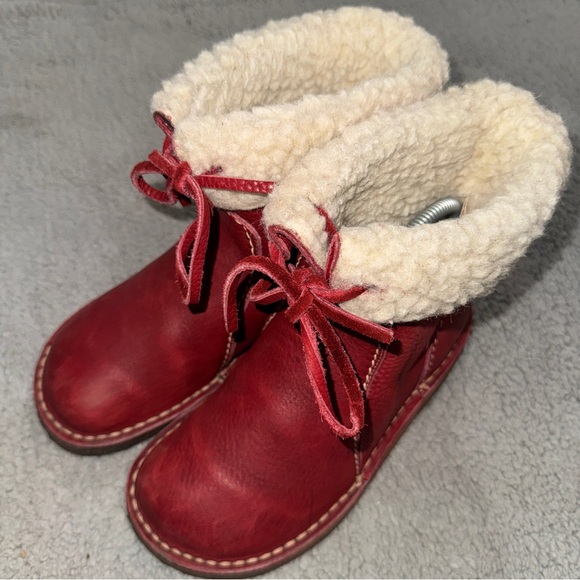 Duckfeet Size 36 ARHUS Leather Boots (Shearling Lined Crepe Soles) - Granate Red - Picture 2 of 8